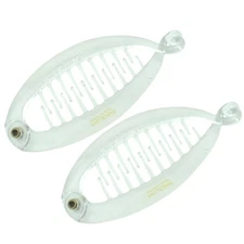 Parcelona French Effortless Mini Clear Pack of 2 Celluloid Clips for Thick Ha...