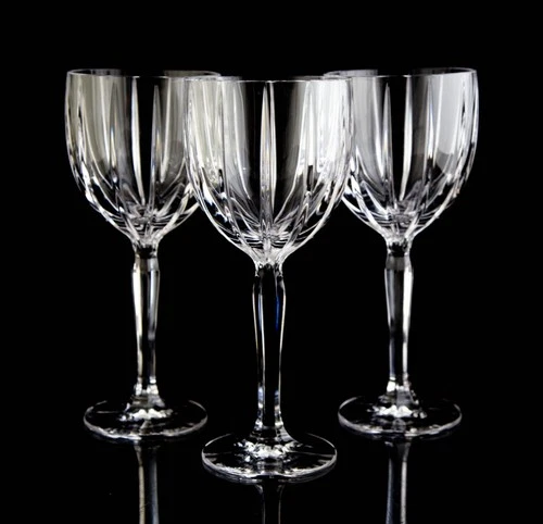 Waterford Omega All Purpose Wine Goblet Glasses Set of 3 Vintage Marquis Crystal