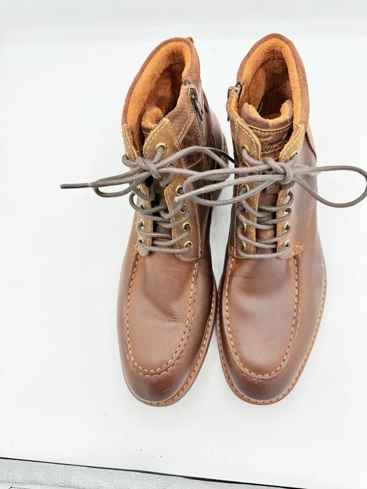 Nuevo Florsheim Botines Para Hombres 7 M Chalet Puntera Cuero Marrón Cremallera Lateral 1927 Foto 4 de 4