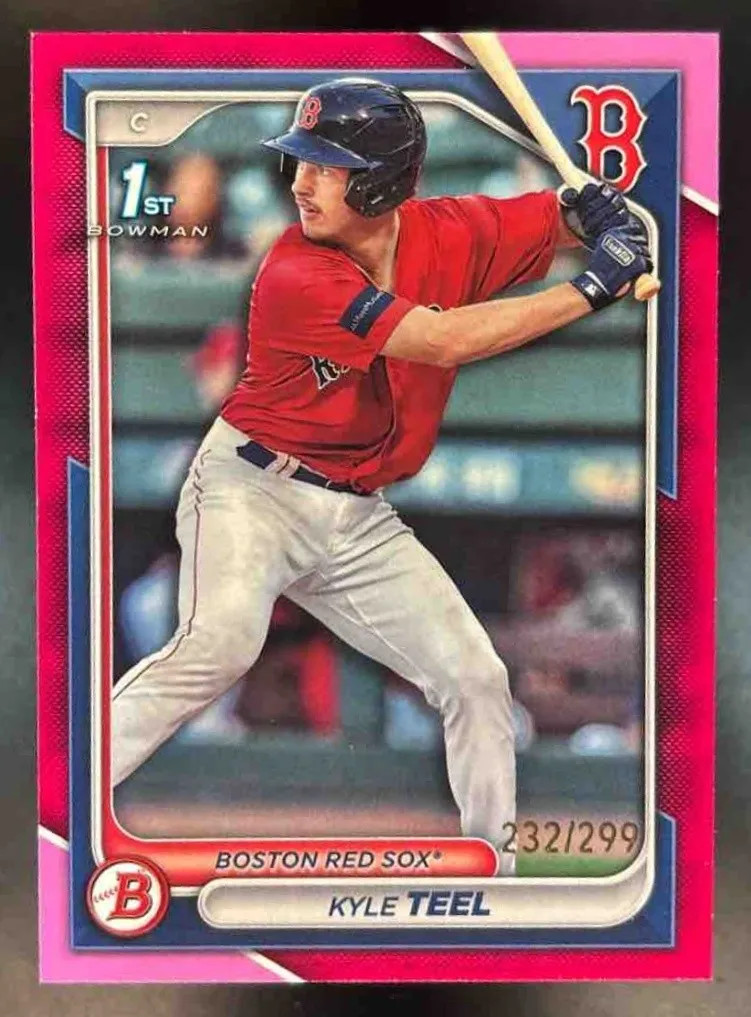 2024 Bowman Kyle Teel Fuchsia /299 #BP-48 1st Prospect Boston Red Sox