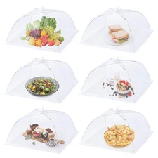 6 Pack Food Net Covers Collapsible Mesh Food Tent Fly Covers for Picnic Party