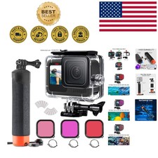 Underwater Protective Case for GoPro 196FT with Floating Hand Grip  Filters