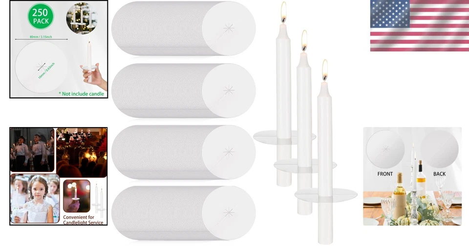 Protetores de gotejamento de vela suportes de papel a granel para memorial de serviço à luz de velas - Imagem 2 de 4