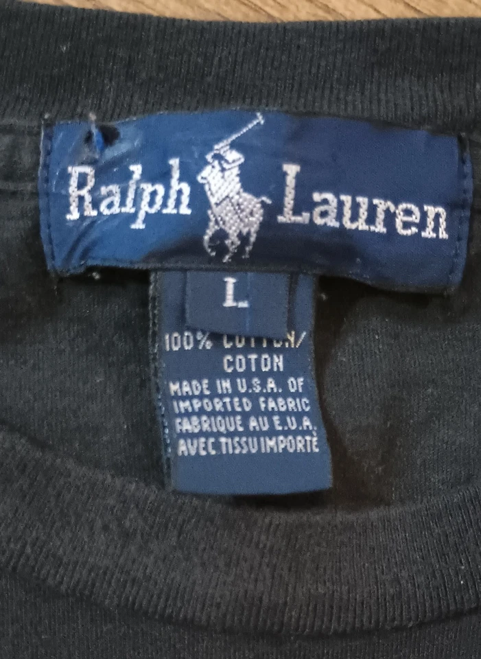 Vintage 90s Rare Ralph Lauren Polo Bear Tee Black Grandpa Style - Image 4 of 4