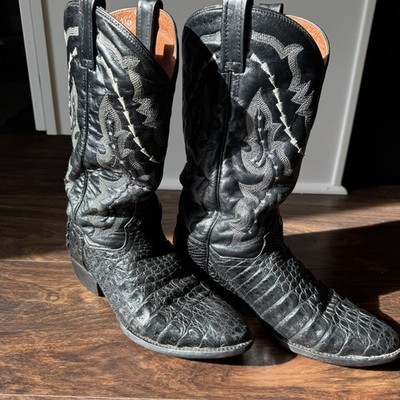 Black Dan Post Caiman Alligator  Leather Western Cowboy Boots Men s 8.5 EW