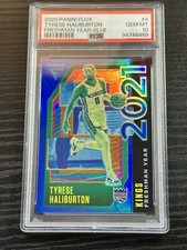 Tyrese Halliburton /99 PSA 10 POP 1 Panini Flux Freshman Year Blue #4