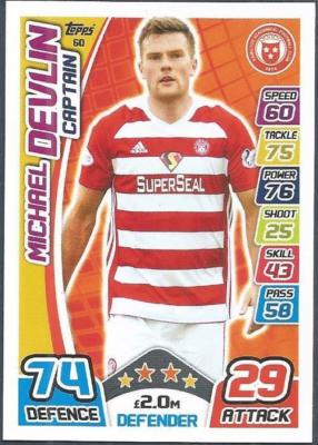 Topps Match Attax SPL - 2017-18 - #060 - Hamilton Academical - Michael Devlin - Captain