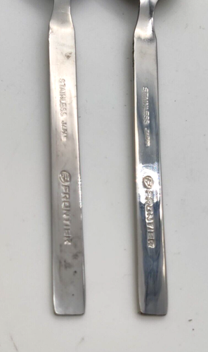 Cucharas de acero inoxidable de colección Frontier Airlines utensilios caja de lote antiguo de 36 - Imagen 3 de 5