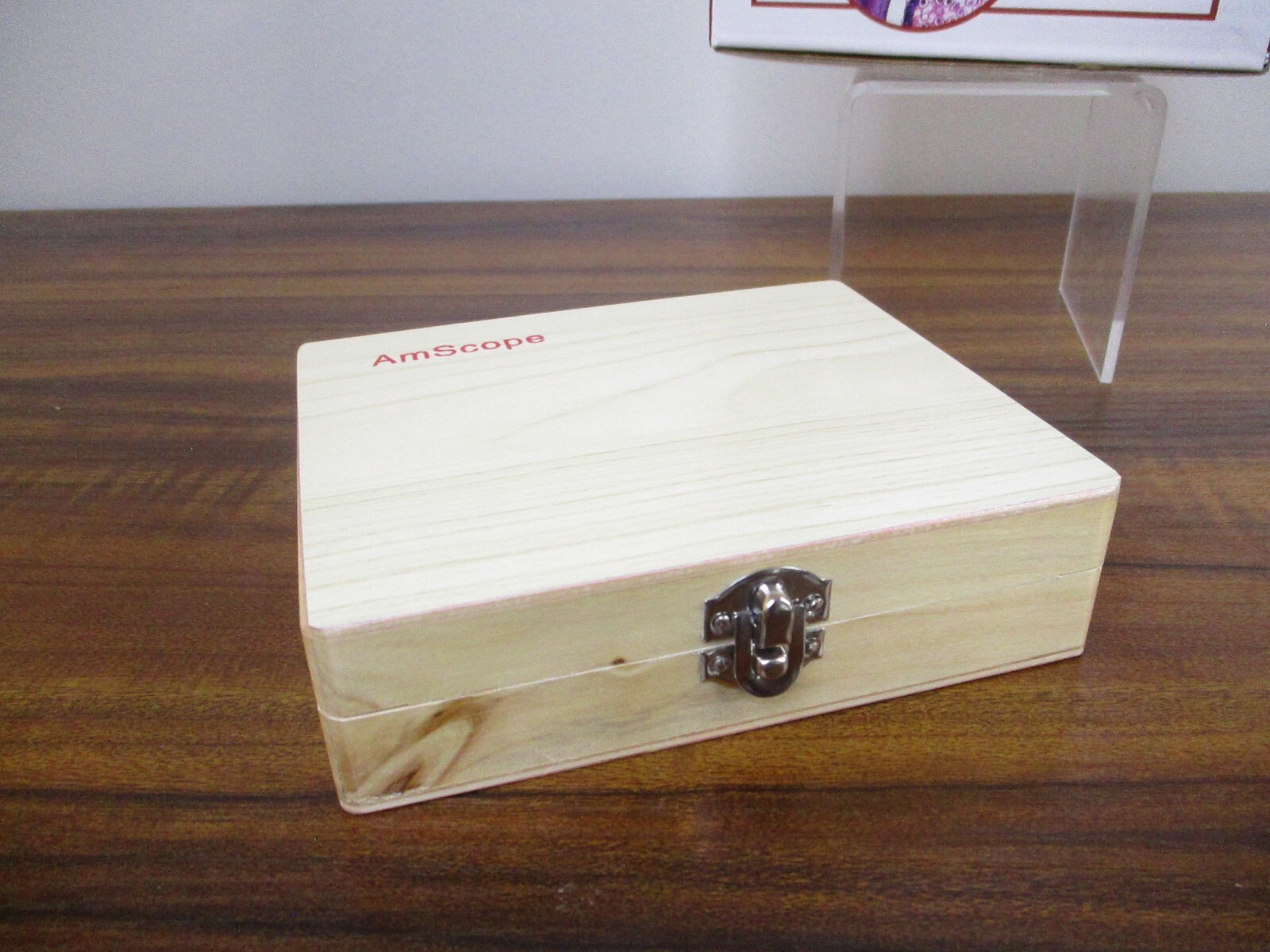 AmScope 25 Prepared Microscope Slides Glass with Wooden Box PS25W NEW