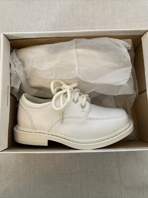 Lito Little Boys White Lace Up David Matte Special Occasion Dress Shoes Size 7