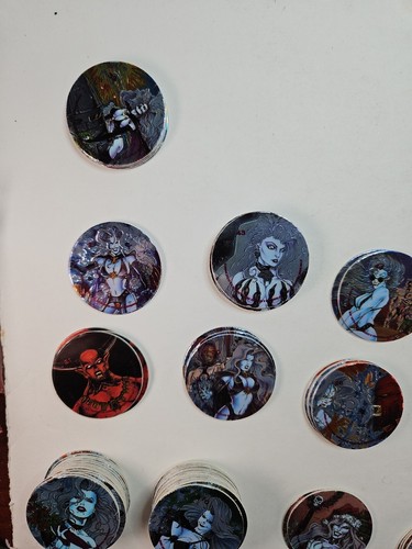 1995 Lady Death Pog Caps 36 Images 200 Total Pieces Krome Productions - Picture 10 of 13