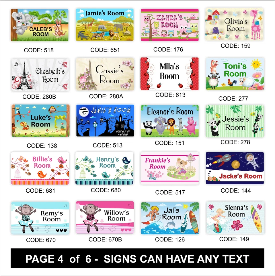 Kids Bedroom Room Door Signs Plaques Personalised with any Name or Text - image 4 of 4