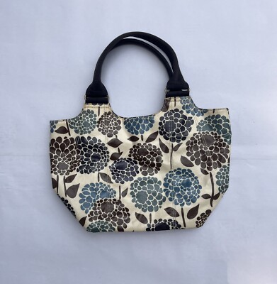 Boden Retro Floral Coated Canvas Double Strap Shoulder Bag Purse