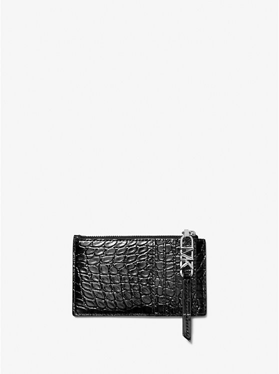 カードケース・名刺入れ Michael By Michael Kors Crocodile Print Leather Card Case Michael Kors Empire Small Crocodile Embossed Leather Card
