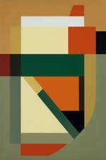Large Abstract Painting 2x3 ft. Complex Geometric Demrin Fine Art Original NEW