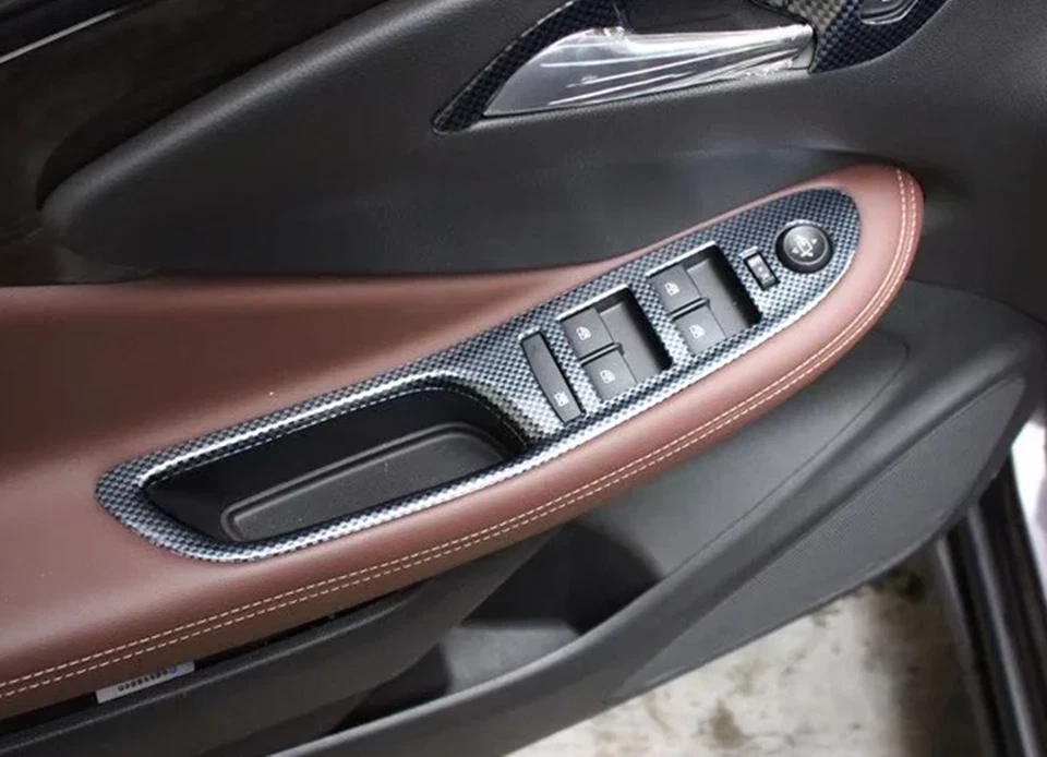 Kit de cubierta interior de fibra de carbono negro de 13 piezas para Buick Envision 2014-2018 Foto 3 de 4