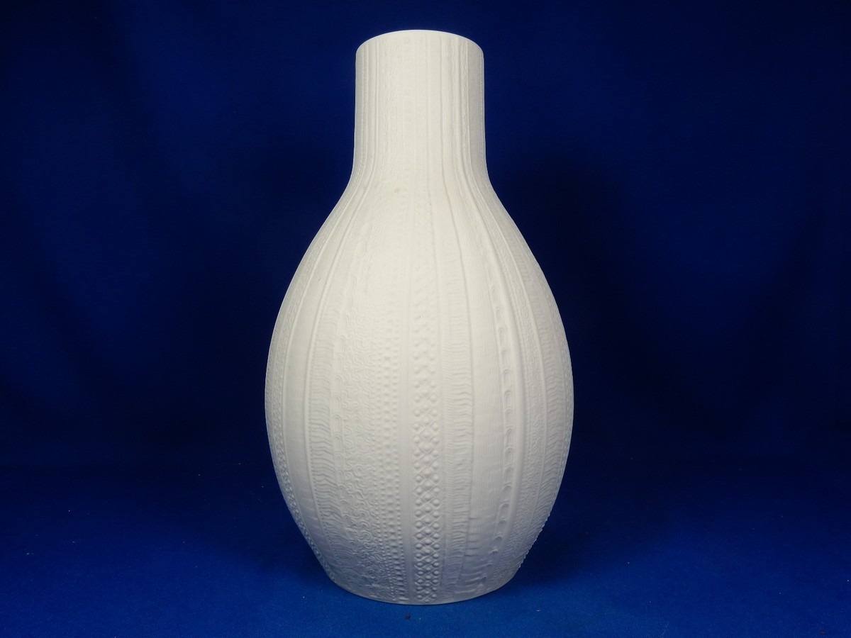 70´s Pop Art Design Heinrich & Co. Relief Porzellan Vase 2149 27 cm unglazed