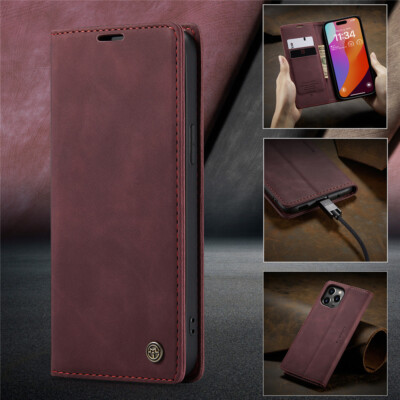 For iPhone 16/15/14/13/12/11 Pro Max Plus 16e 8 Wallet Leather Case CASEME Cover