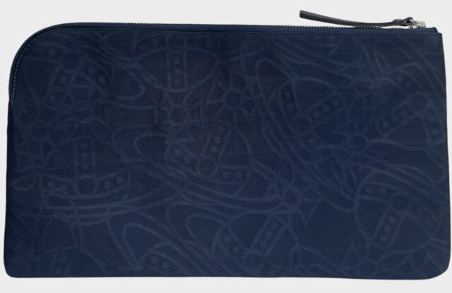 Viviane Westwood Clutch Bag ORB Embossed Navy blue Pouch Men