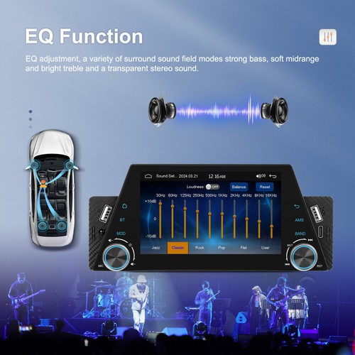Single 1Din TouchScreen Car Stereo Radio MP5 Bluetooth For Apple/Android CarPlay - Picture 8 of 22