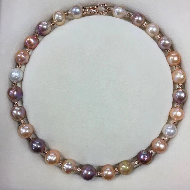 new design9-11mm natural south sea multicolor  pearl necklace in18inch (t) - Image 3 of 3