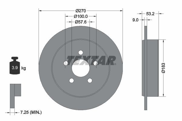 2X Textar 92108600 Bremsscheibe FüR Chrysler Dodge Plymouth-image