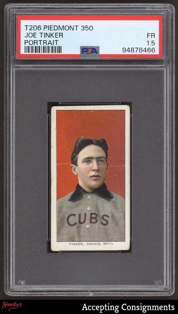 1909-11 T206 #491 Joe Tinker Portrait PSA 1.5 FAIR CUBS