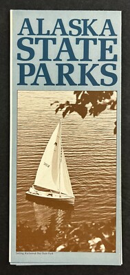 1983 Alaska State Parks Guide Map Safety Wildlife Camp Vintage Travel Brochure