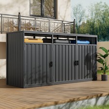 Triple Wheelie Bin Storage Metal Store Cover Garden Rubbish Dustbin 3Shed SCREEN