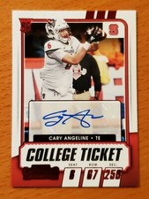 2021 Contenders Draft Red Foil #175 Cary Angeline NC State Rookie TE Auto
