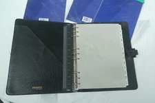 DESKFAX / FILOFAX - DX1 CLF 7/8- LEATHER PLANNER & MANY INSERTS - MADE IN  UK