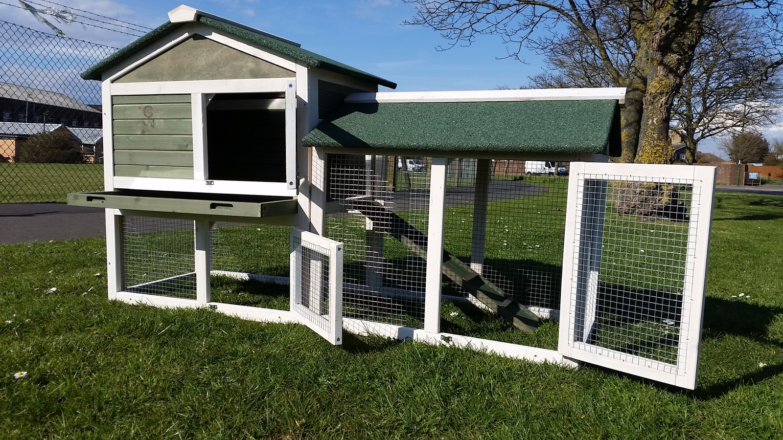 RABBIT HUTCH GUINEA PIG HUTCHES RUN LARGE 2 TIER DOUBLE DECKER CAGE eBay