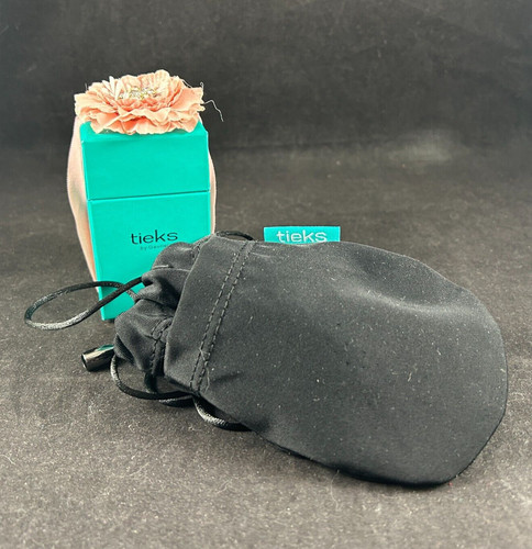 TIEKS BY GAVRIELI CHAMPAGNE BUBBLES IN MINI BOX W/ PINK FLOWER INCL. POUCH & BAG