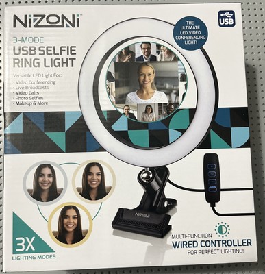 NIZONI 3-Mode USB Selfie Ring Light Multi-Function Wired Controller NEW IN BOX