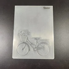 Embossing Folder -YOU CHOOSE- Bicycle Fruit Feather Birthday Hexagon Grid Darice