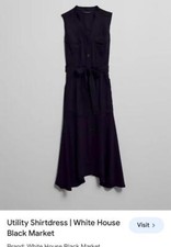 new WHITE HOUSE BLACK MARKET UTILITY belted shirt dress 6 12 14