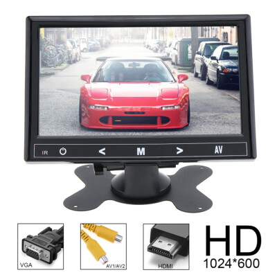 7'' Portable HDMI Monitor for DSLR Raspberry Pi CCTV VGA AV Input LCD Screen