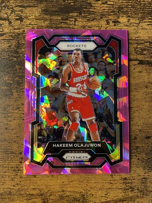 2023-24 Panini Prizm Hakeem Olajuwon Pink Ice Prizm #191 Houston Rockets