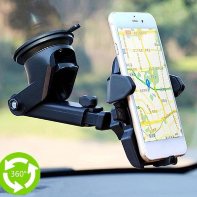 360° Car Windshield Mount Holder Stand For iPhone Samsung Mobile Cell Phone