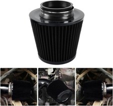 Black 3 Inlet High Flow Clamp-on Cold Air Intake Filter Cleaner 76mm Air Filter