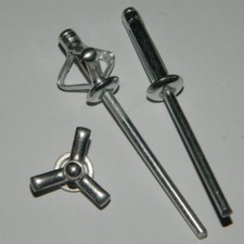 50 St&uuml;ck  Presslaschennieten 4x24 Alu/Alu Flachkopf  ..4,0x24,0mm..
