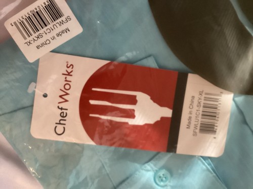 Chef Works Chef Coat Long sleeves Light Blue - Unisex - White - XL - Picture 2 of 4