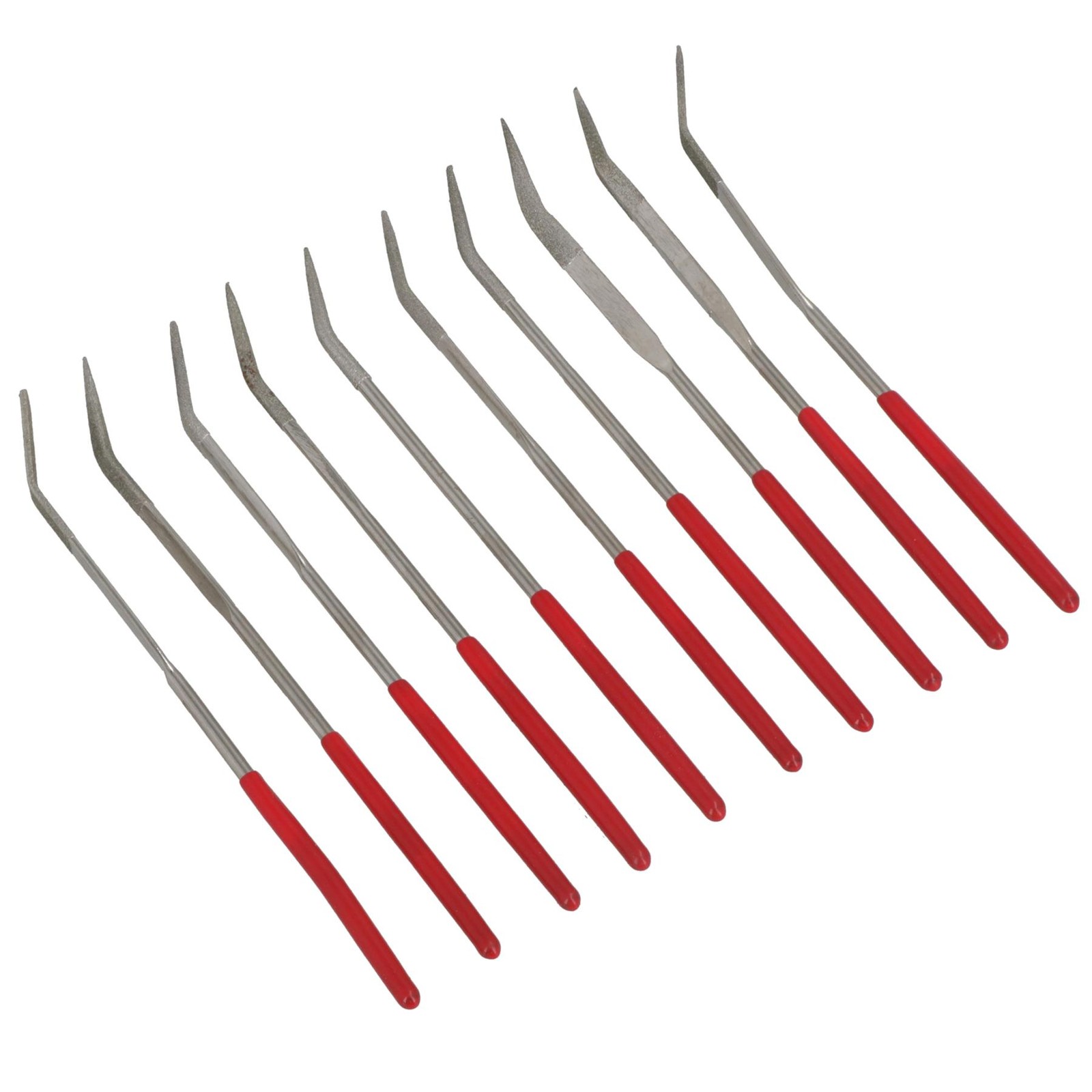 Angled Diamond Needle File Set For Jewellery Making Craft Work 140mm 10pc