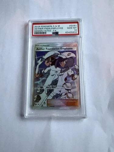 PSA 10 - Aether Foundation Employee SV81/SV94 POKEMON Sun Moon HIDDEN FATES