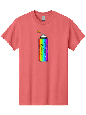 Rainbow-Spray-Can-6 Mens Graphic Tee, 100% Cotton, Casual Summer Wear