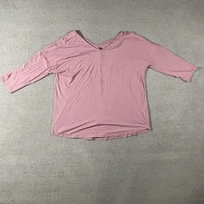 Tahari Women's Size XL Pink 3/4 Sleeve V-Neck Top