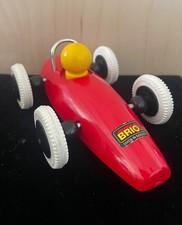 Brio Speedster Race Car. Red Wood  Metal. Made in Sweden 5" Long.
