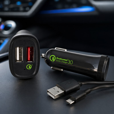 DINIC KFZ Ladegerät Quick Charge 3.0 12-24V + Micro USB Kabel 1m Auto Charger