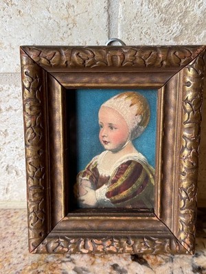 Vintage Baby Stuart By Anthony Van Dyck Small Print Framed Repro Art Piece