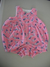 Vintage Oshkosh Baby B gosh Pink Floral Bubble Romper Cotton Blend 3-6 Months